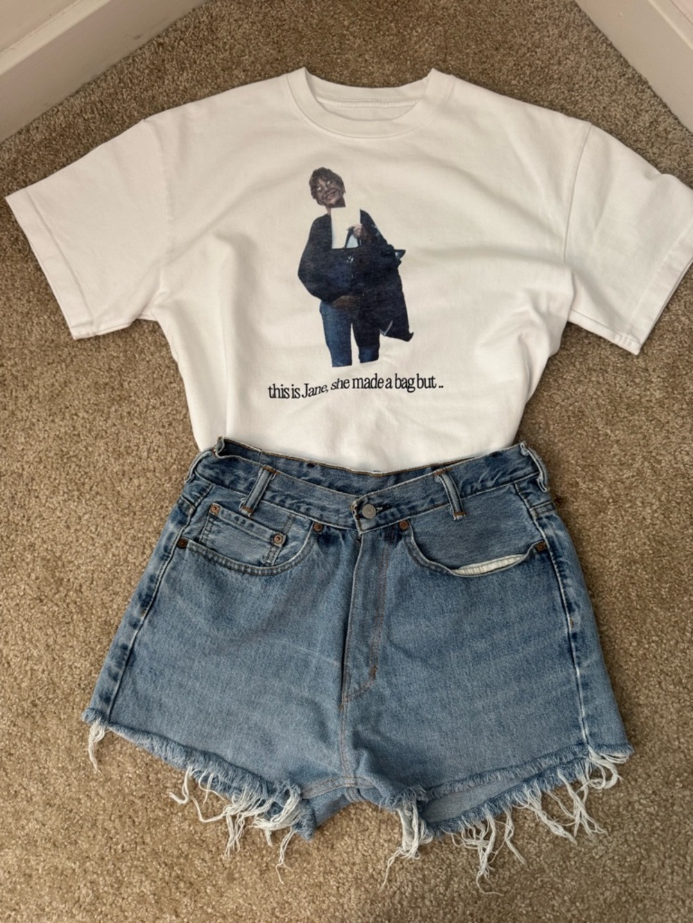Unisex White Graphic Jane Birkin T-Shirt